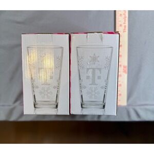 T-Mobile Holiday Glass Set of 2 Snowflake Logo Magenta Box 2024 Promo NEW